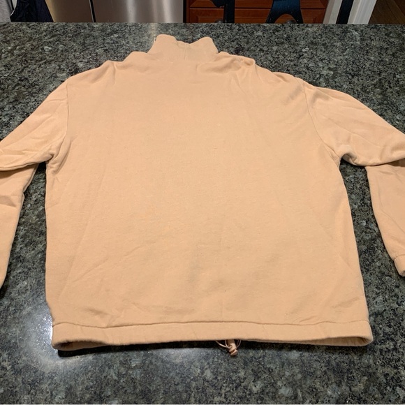 ASOS Unisex Size Medium Camel Colored Mock Turtleneck 100% Cotton Sweatshirt - Picture 3 of 10